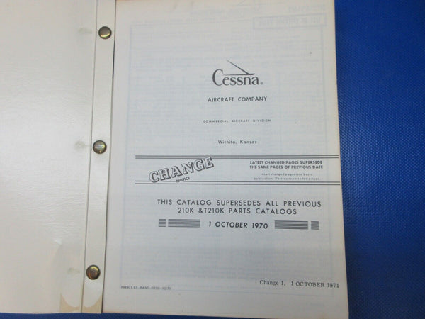 Cessna Centurion Series 1970 thru 1972 Parts Catalog P/N P449C1-12 (1024-1296)