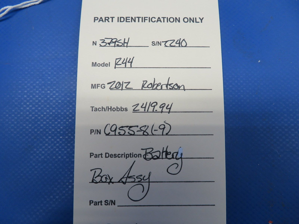 Robinson R44 Raven II Helicopter Battery Box Assembly P/N C955-8 (0724-875)