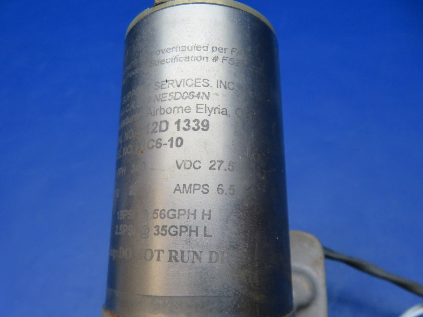 Cessna 421 Airborne Fuel Pump 28v P/N 1C6-10 TESTED (0326-185)3