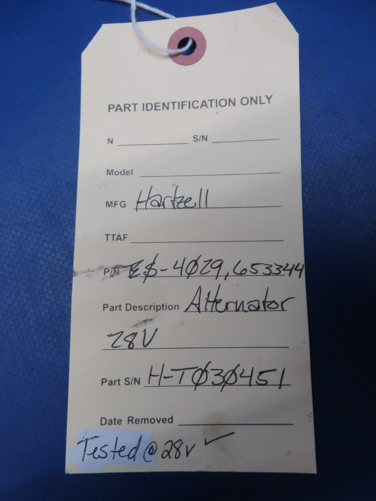 Hartzell Alternator 28V P/N ES-4029, 653344, 653344-1 TESTED (0226-440)10