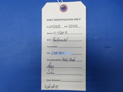 Continental O-470 Push Rod Assy P/N 538304 LOT OF 12 (0924-1267)