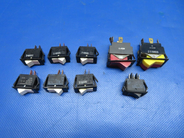 Cessna 180 / 180K Switches P/N S1846-3-2 LOT OF 9 (0524-1509)