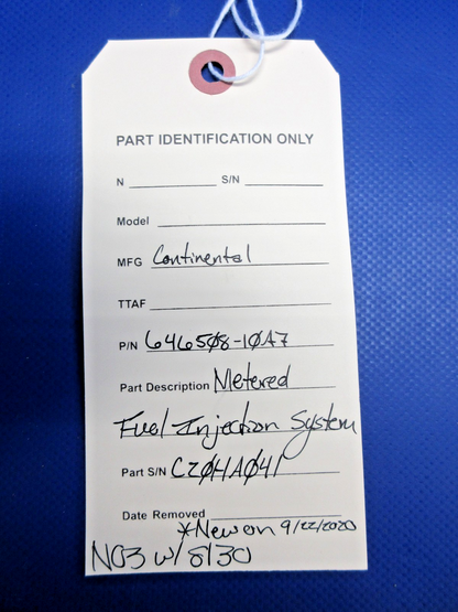 Continental Metered Fuel Injection System w/8130 P/N 646508-10A7 NOS (0326-701)21