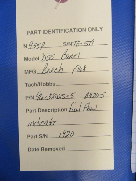 Beech Baron D55 Fuel Flow Indicator P/N 96-380015-5 B4 20-5 (1017-21)