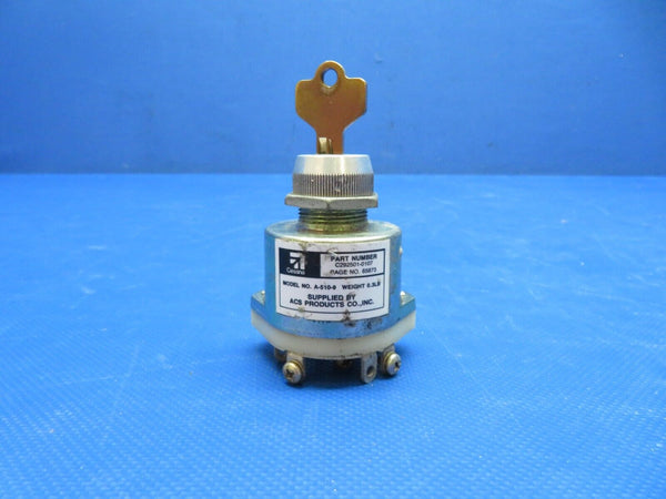 Cessna 180 / 180K ACS Ignition Switch w/ Key P/N C292501-0107 (0524-1517)