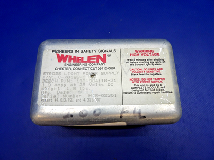 Whelen Strobe Light Power Supply 28V P/N C-70188-1 TESTED (0426-1343)0