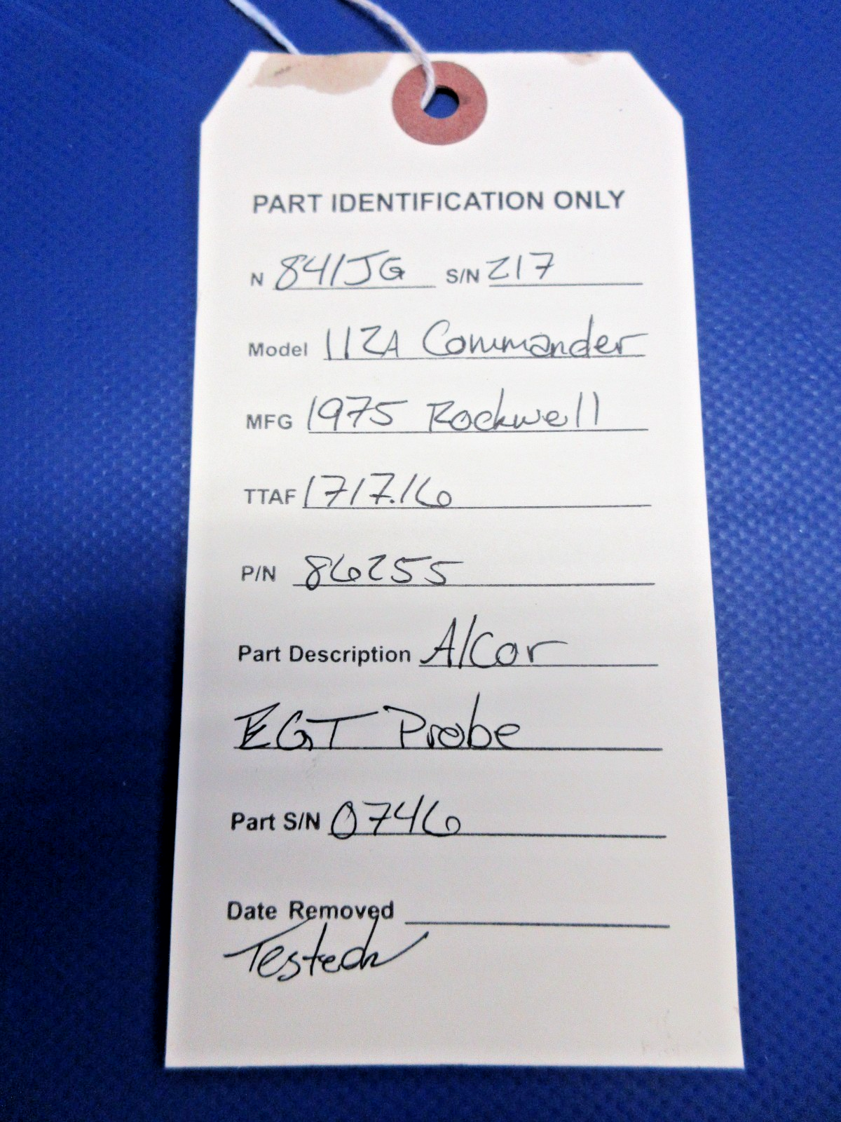 Rockwell Commander 112 Alcor EGT Probe P/N 86255 TESTED (0826-853)11