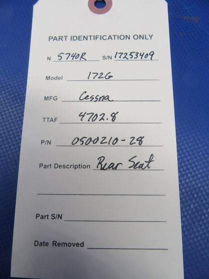 =Cessna 172 / 172G Reclining Rear Seat P/N 0500210-28 (0326-18)9