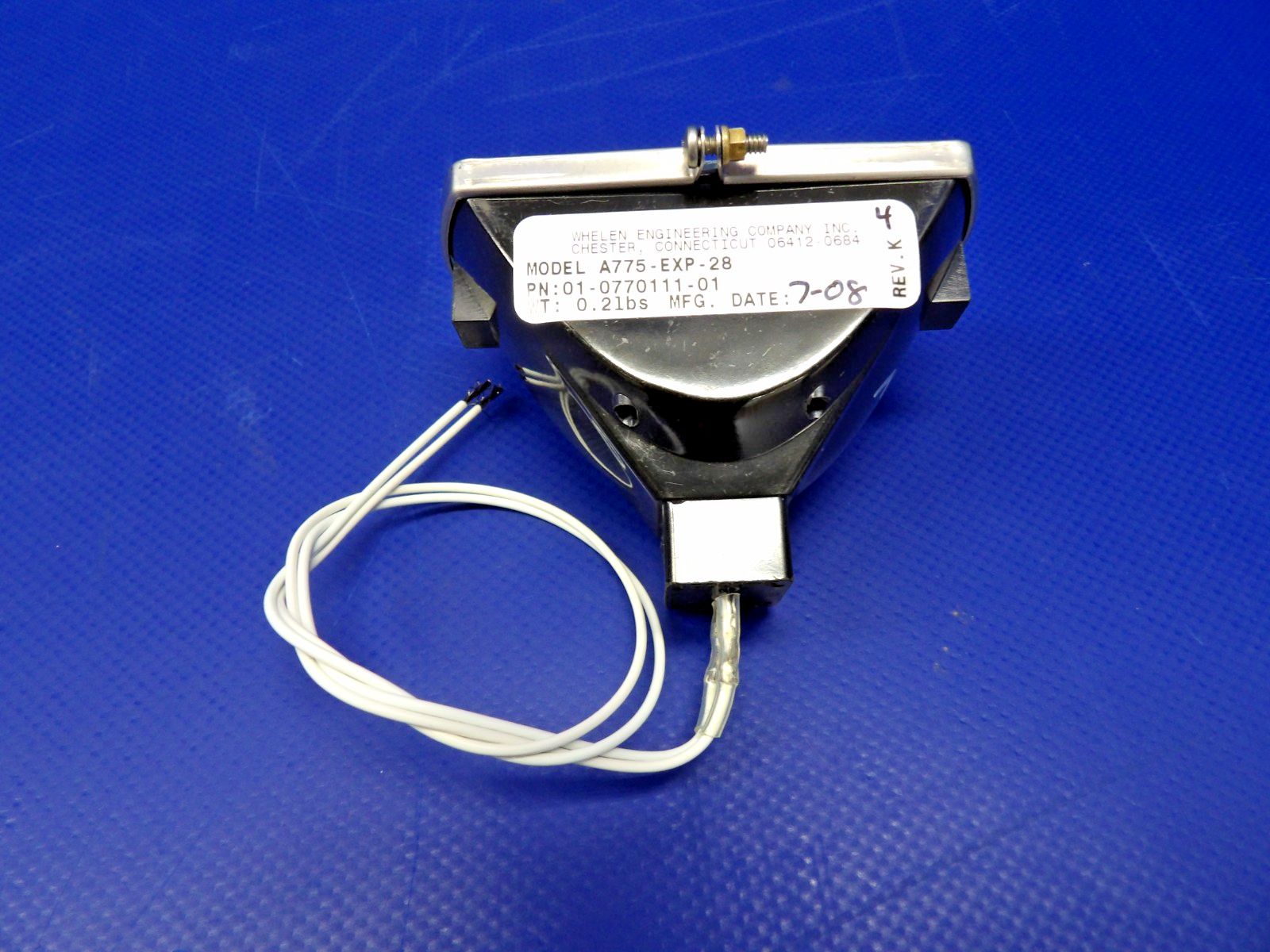 Whelen A775-EXP-28 LED Recognition Light 28V P/N 01-0770111-01 NOS (0426-1274)9