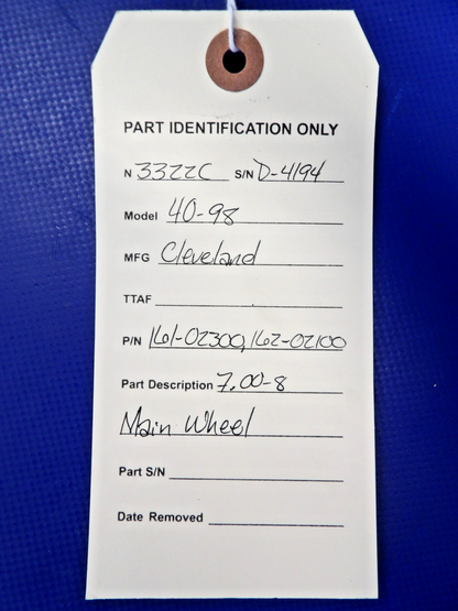 Beech F35 Bonanza Cleveland 40-98 7.00-8 Main Wheel P/N 161-02300 (0726-2094)12