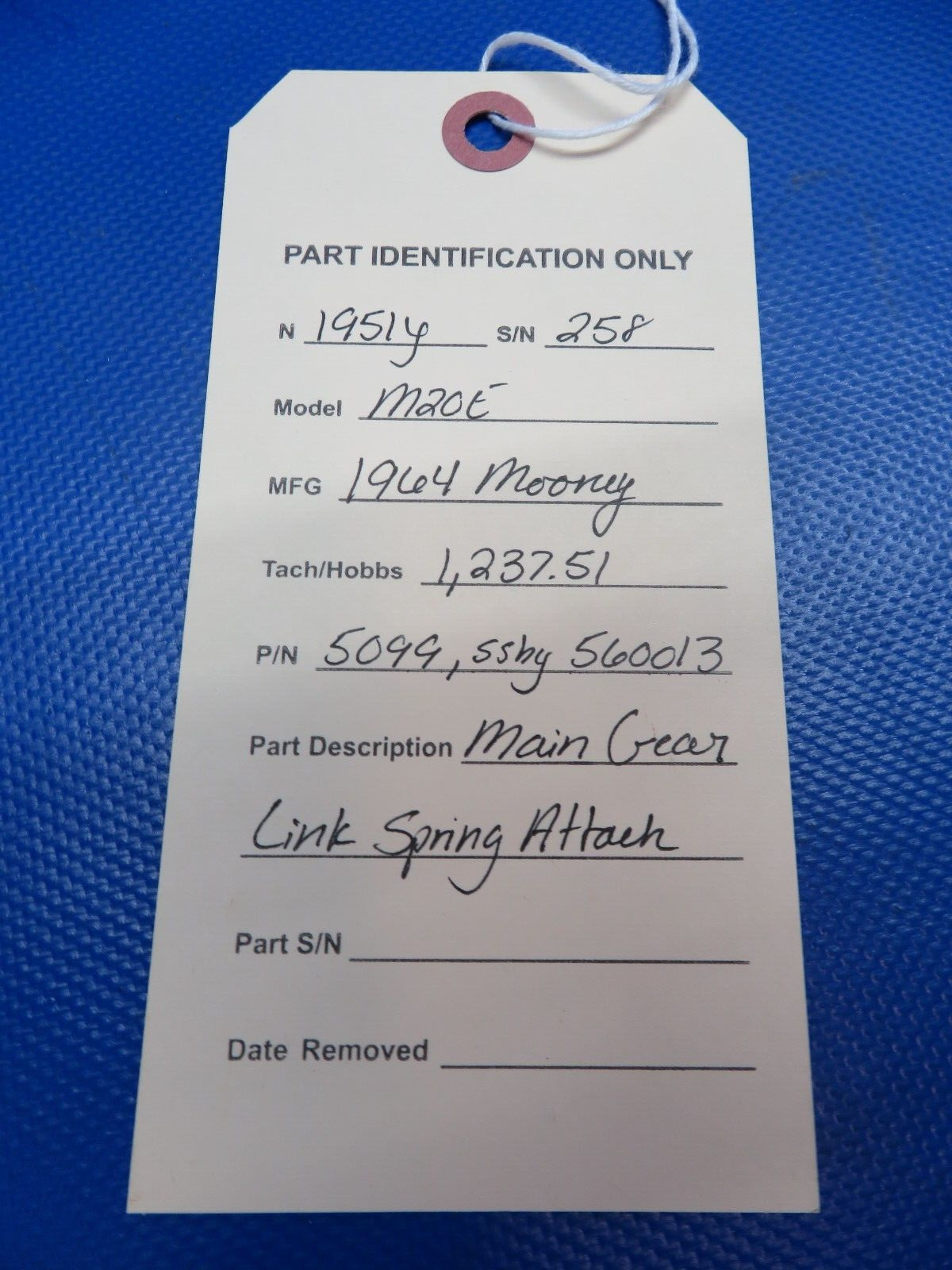 Mooney M20E Main Gear Link Spring Attach P/N 5099 (0824-1731)