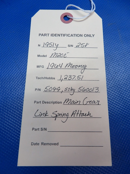 Mooney M20E Main Gear Link Spring Attach P/N 5099 (0824-1731)