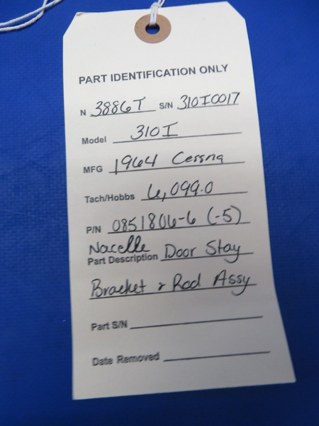 Cessna 310 / 310I Nacelle Door Stay Bracket & Rod Assy P/N 0851806-6 (0923-756)