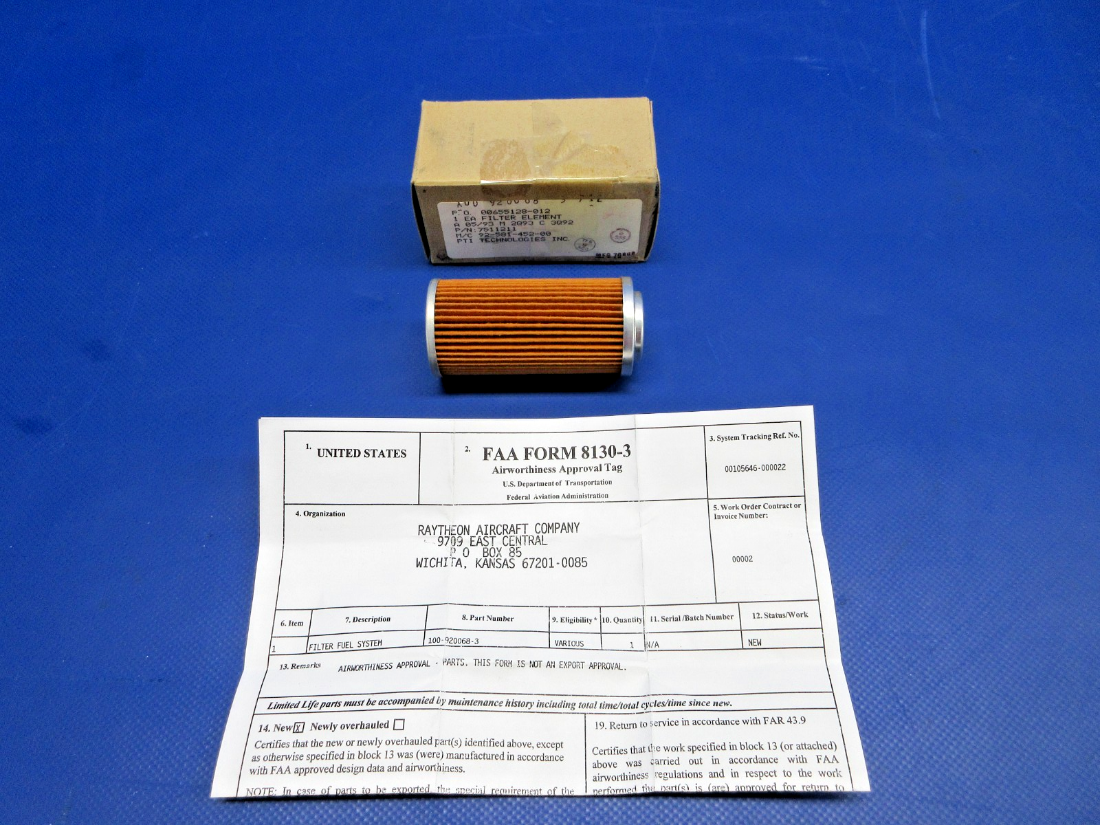 Beech Fuel Pump Filter w/8130 P/N 100-920068-3 NOS (0326-771)1