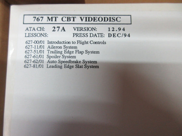 Boeing 767 Maintenance Training Laser Discs Version 12.94 SET OF 17 (1024-1365)