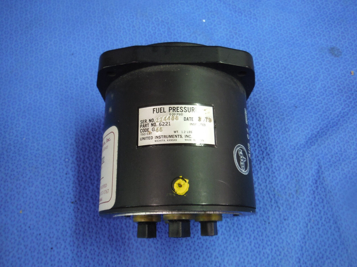 United Instruments Fuel Flow Indicator  P/N 6221-G56 Overhauled (1015-224)