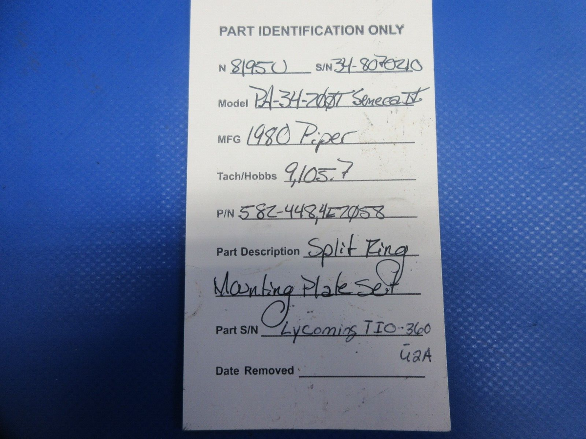 Piper PA-34 Continental TSIO-360 Split Ring Mounting Set P/N 582-448 (0824-858)