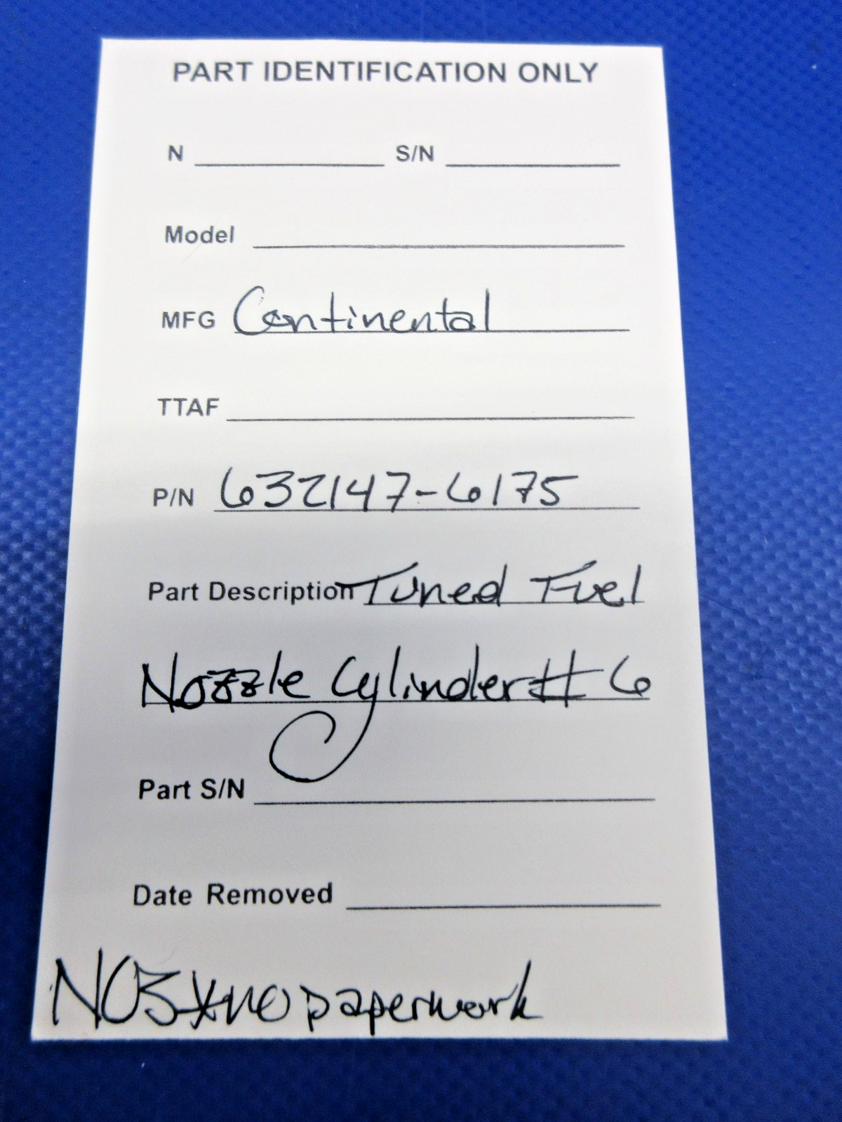 Continental Tuned Fuel Nozzle Cylinder #6 P/N 632147-6175 NOS (0426-705)10
