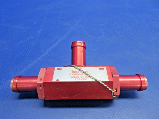Piper PA-31T1 Cheyenne Dukes Check Valve P/N 1258-00-1 TESTED (0626-759)0