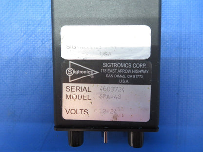 Sigtronics Intercom & Stereo Switches P/N SPA-4S, RES-401 (0923-485)