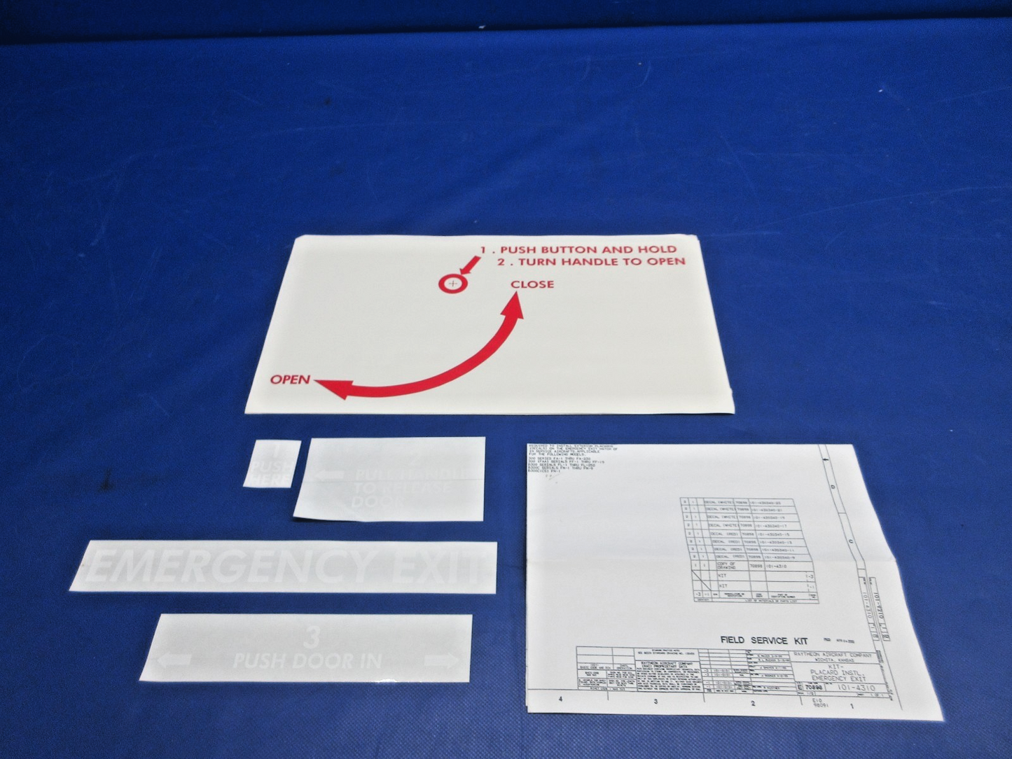 Beech King Air Decal Kits P/N 101-43340-9 NOS (0326-742)0