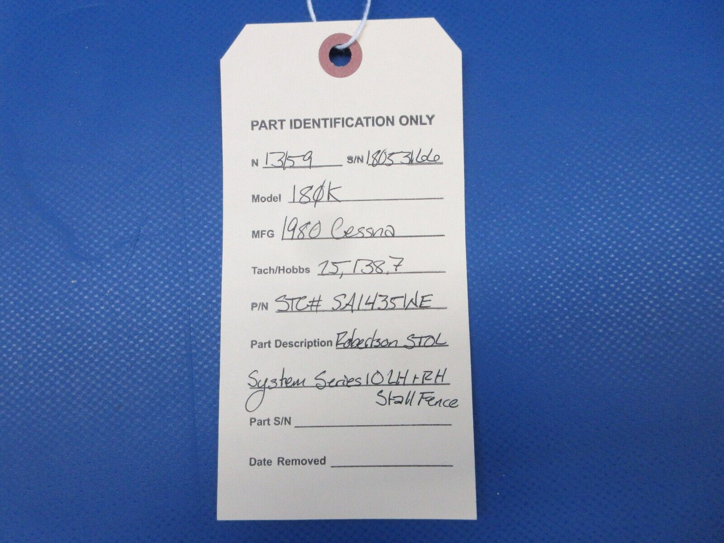 Cessna 180 /180K Robertson STOL System Series 10 LH & RH Stall Fence (0624-2011)