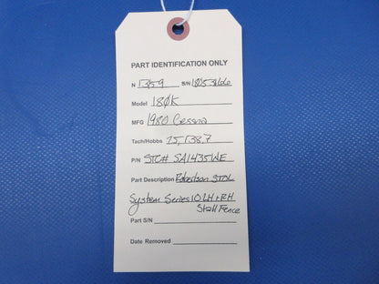 Cessna 180 /180K Robertson STOL System Series 10 LH & RH Stall Fence (0624-2011)