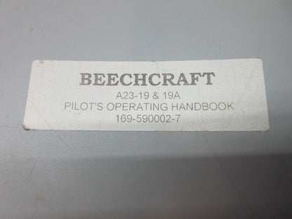 Beech A23-19 & 19A Pilot's Operating Handbook P/N 169-590002-7 (0924-1461)