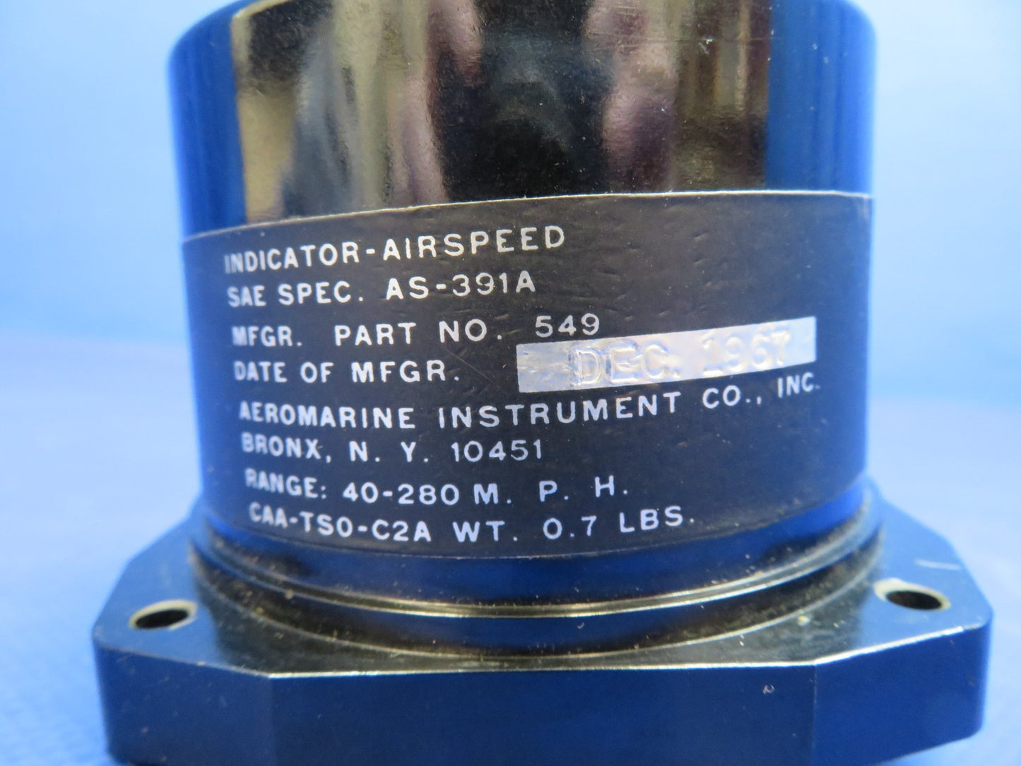 Aeromarine Instrument Co. True Airspeed Indicator P/N 549 CORE (0720-475)5