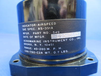Aeromarine Instrument Co. True Airspeed Indicator P/N 549 CORE (0720-475)5