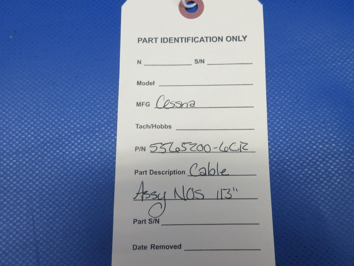 Cessna Cable Assy 113" P/N 5565200-6CR NOS (0424-1154)