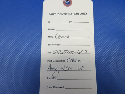 Cessna Cable Assy 113" P/N 5565200-6CR NOS (0424-1154)