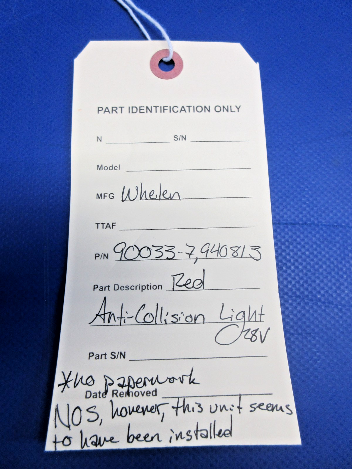 Whelen Red Anti-Collision Light 28V P/N 90033-7 NOS TESTED (0326-932)9