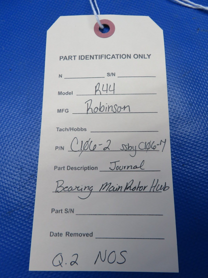 Robinson R44 Journal Bearing Main Rotor Hub P/N C106-2 NOS (0724-1952)