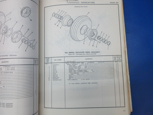 Cessna 182 & Skylane 1962 thru 1973 Parts Catalog P/N P515-12 (1024-1292)