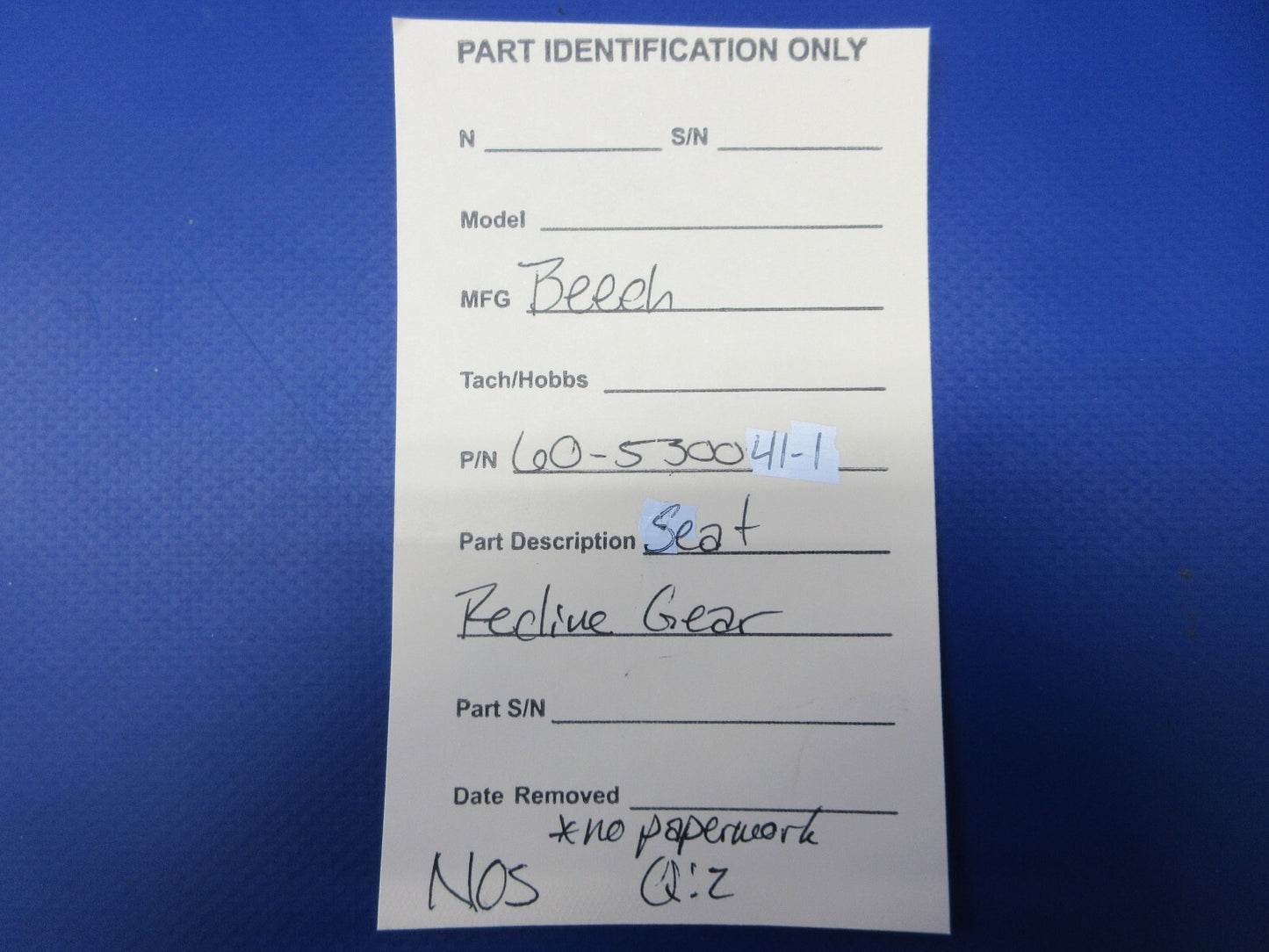 Beech Seat Recline Gear P/N 60-530041-1 NOS (0325-1496)6