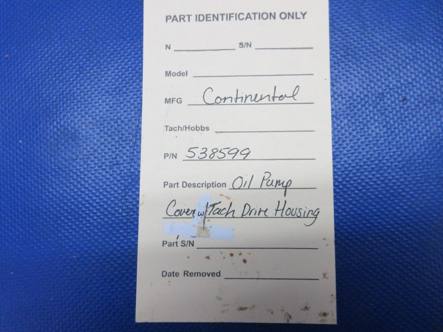 Continental Oil Pump Cover with Tach Drive Housing P/N 538599 (1124-1327)