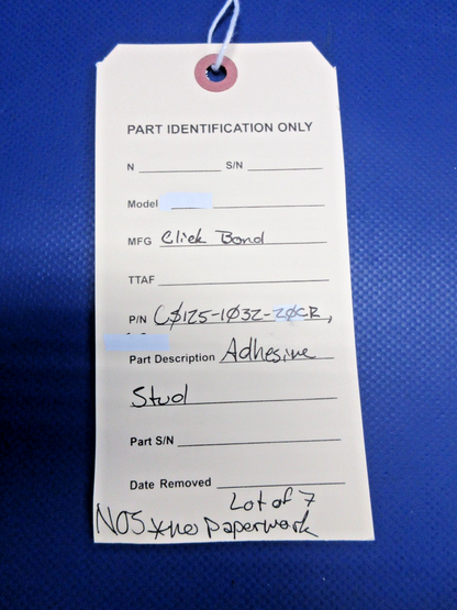 Click Bond Adhesive Stud P/N CS125-1032-20CR LOT OF 7 NOS (0426-775)14