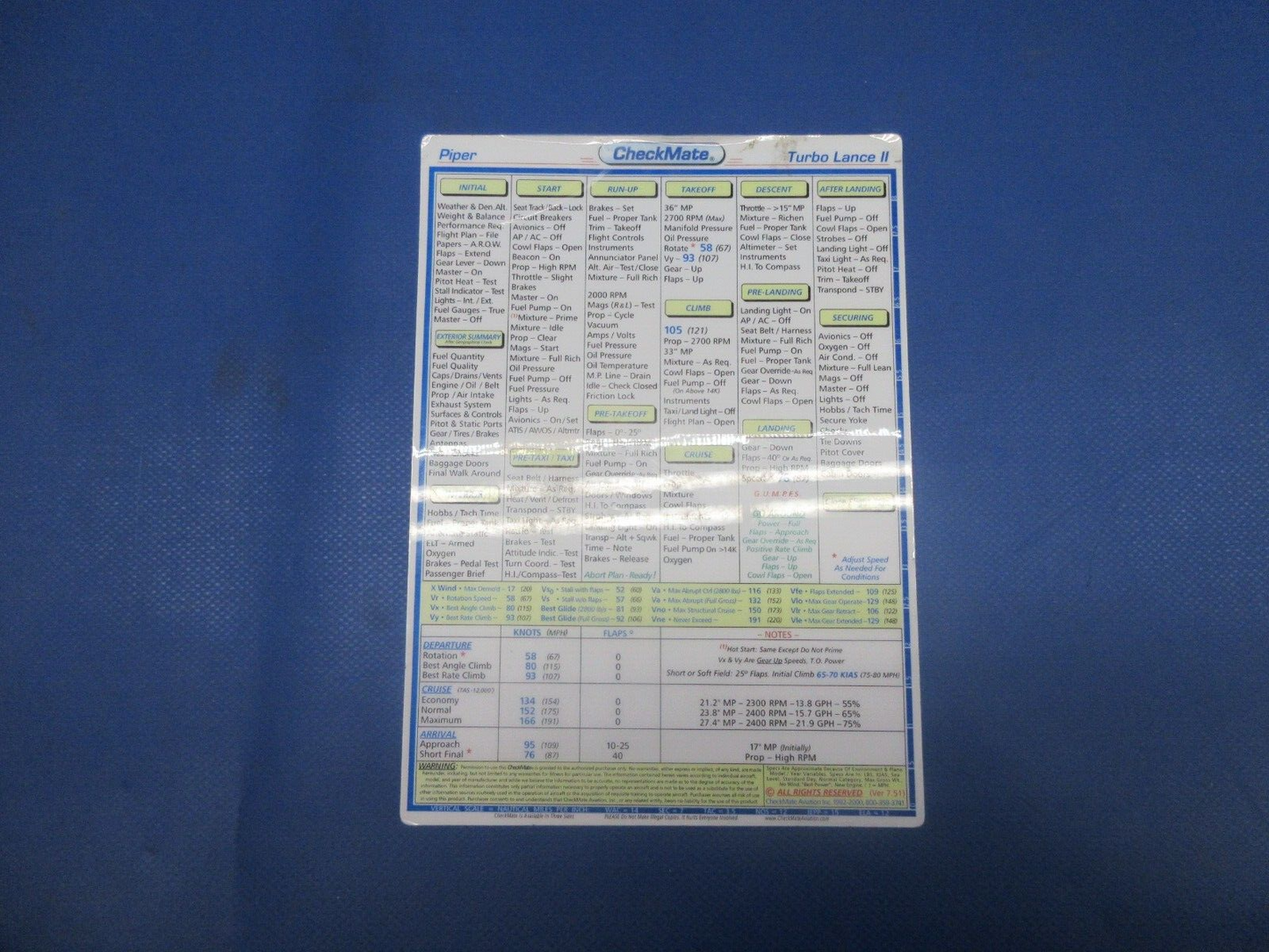 Piper PA-32RT-300T Pilot Operating Handbooks & Check List P/N 230-58 (1124-702)