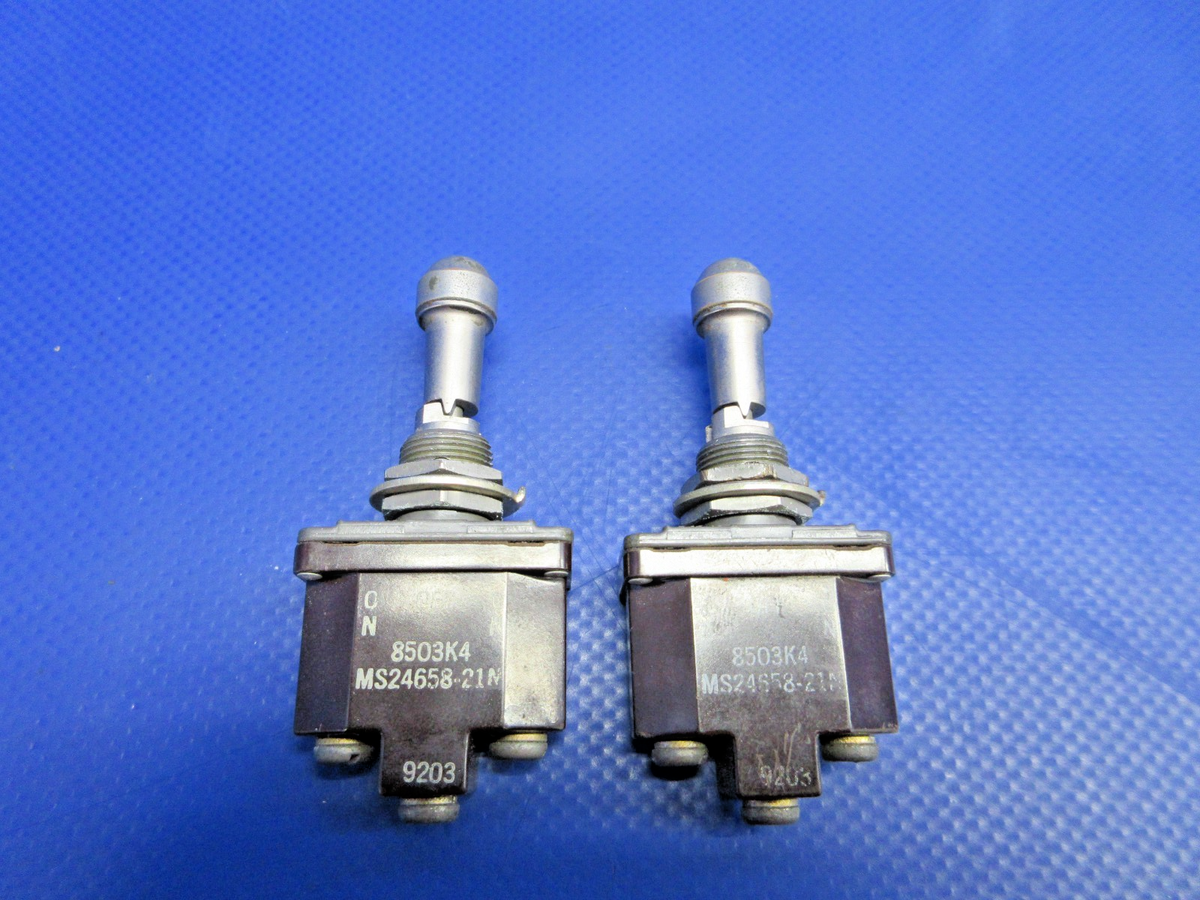Cessna 310 / 310N Toggle Switch P/N MS24658-21N LOT OF 2 TESTED (0926-750)3