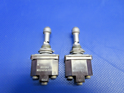 Cessna 310 / 310N Toggle Switch P/N MS24658-21N LOT OF 2 TESTED (0926-750)3