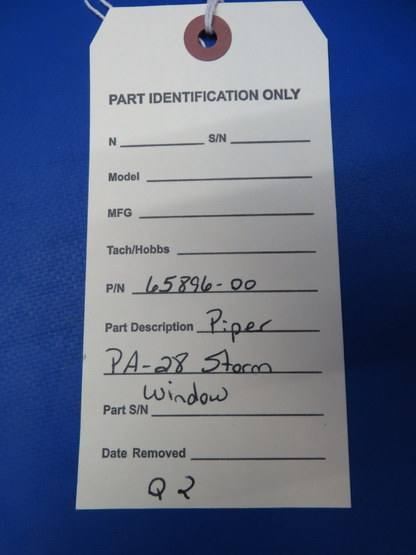 Piper PA-28 Storm Window P/N 65896-00 (0723-348)