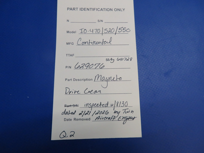 Continental Magneto Drive Gear P/N 629076 Inspected w/ 8130 (0326-1707)19