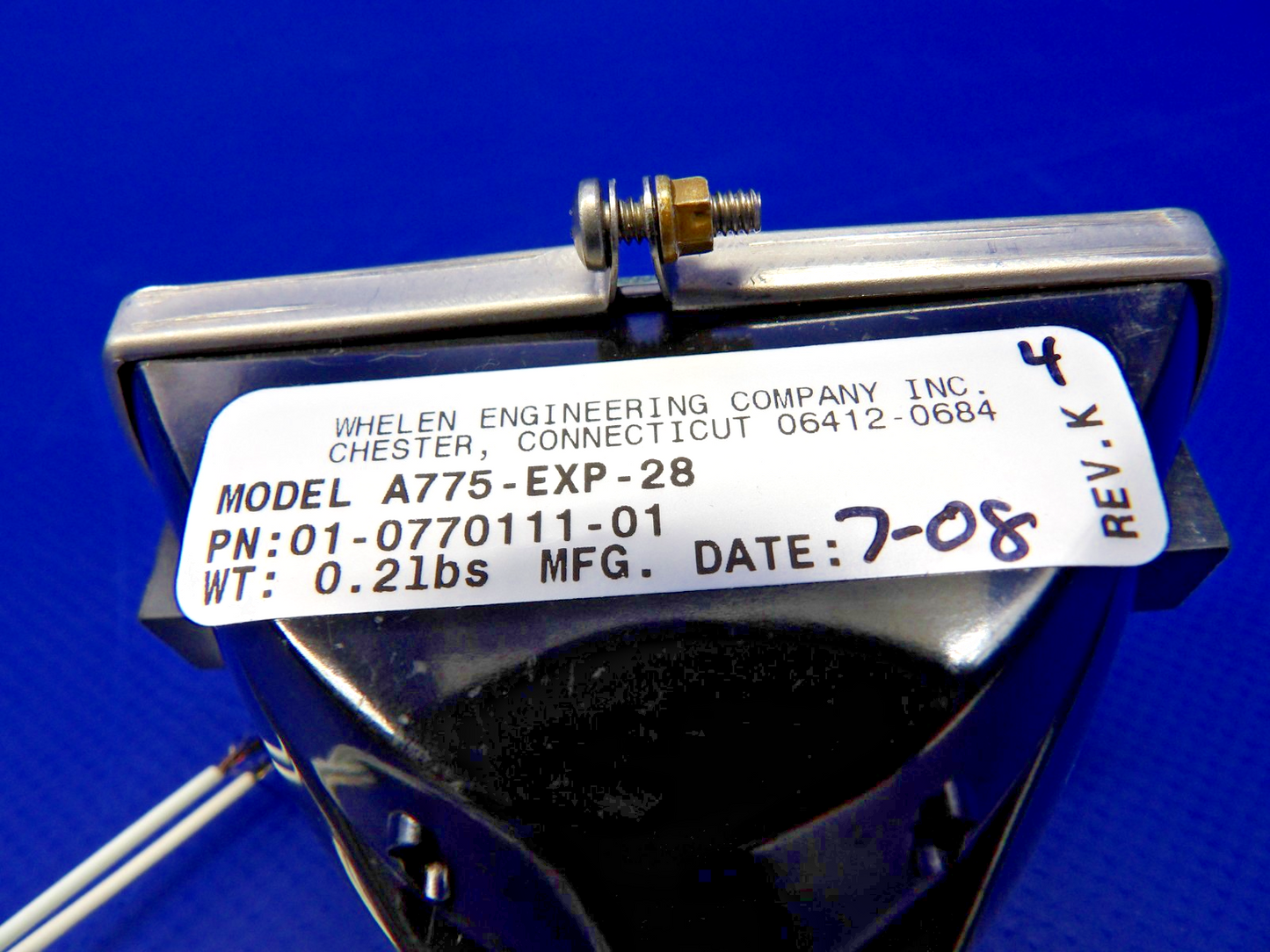 Whelen A775-EXP-28 LED Recognition Light 28V P/N 01-0770111-01 NOS (0426-1274)1