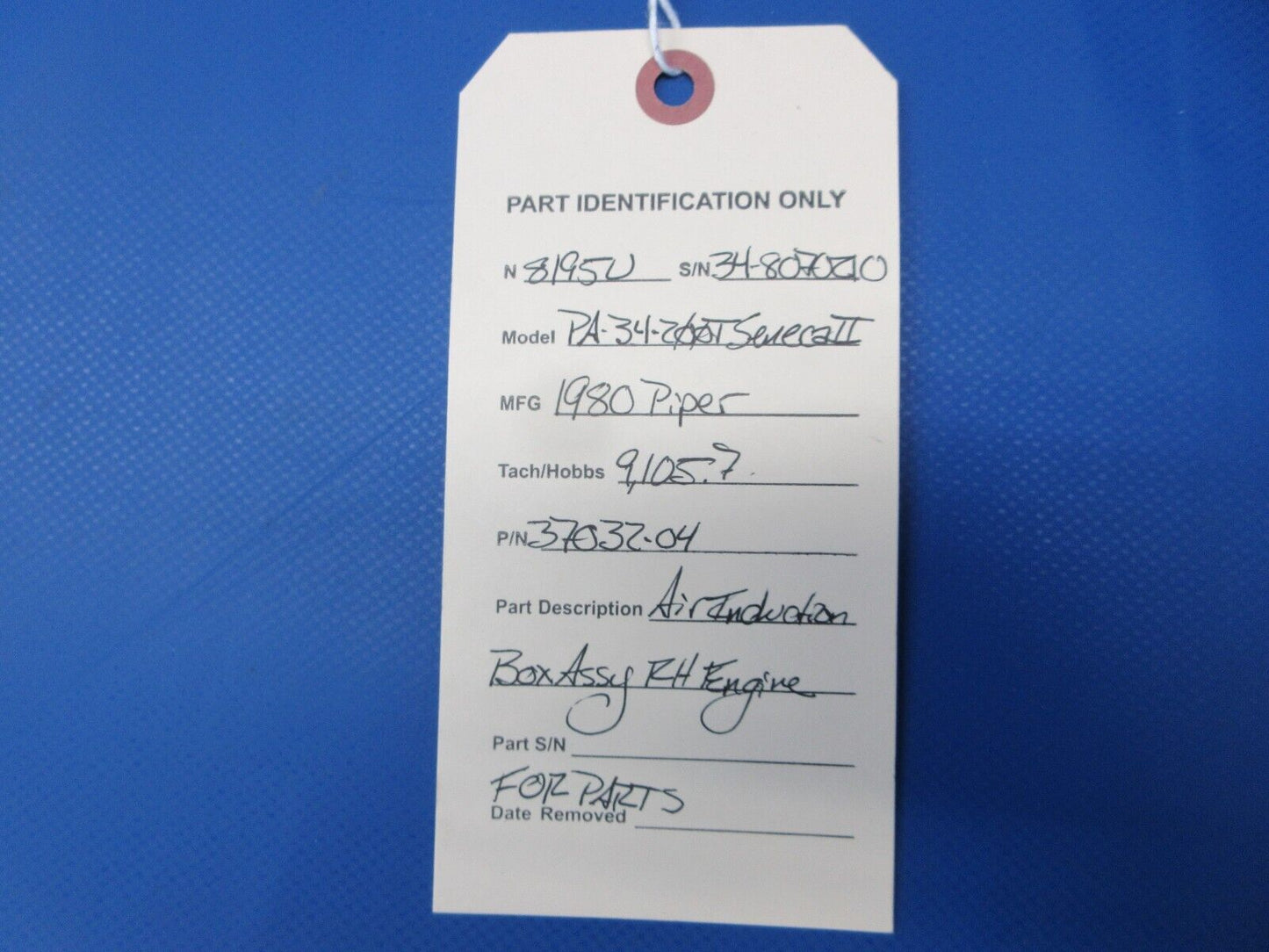 Piper PA-34-200T Air Induction Box Assy RH P/N 37032-04 FOR PARTS (0824-2051)
