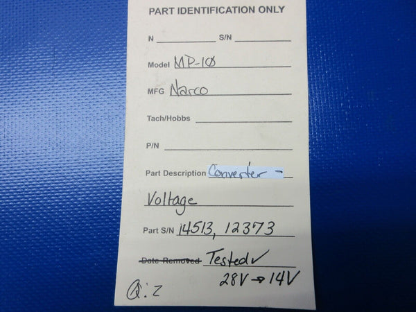 Cessna 310 / 310R Narco MP-10 Converter Voltage TESTED (1224-1262)