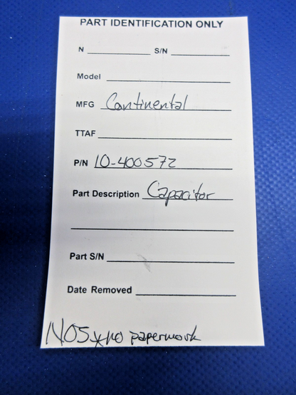 Continental Capacitor P/N 10-400572 NOS (0626-885)9
