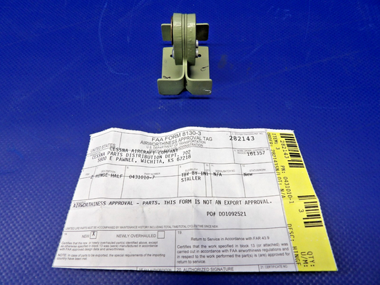 Cessna 150 / 152 Vertical Fin Middle Hinge Half w/8130 0431010-7 NOS (0426-1234)0