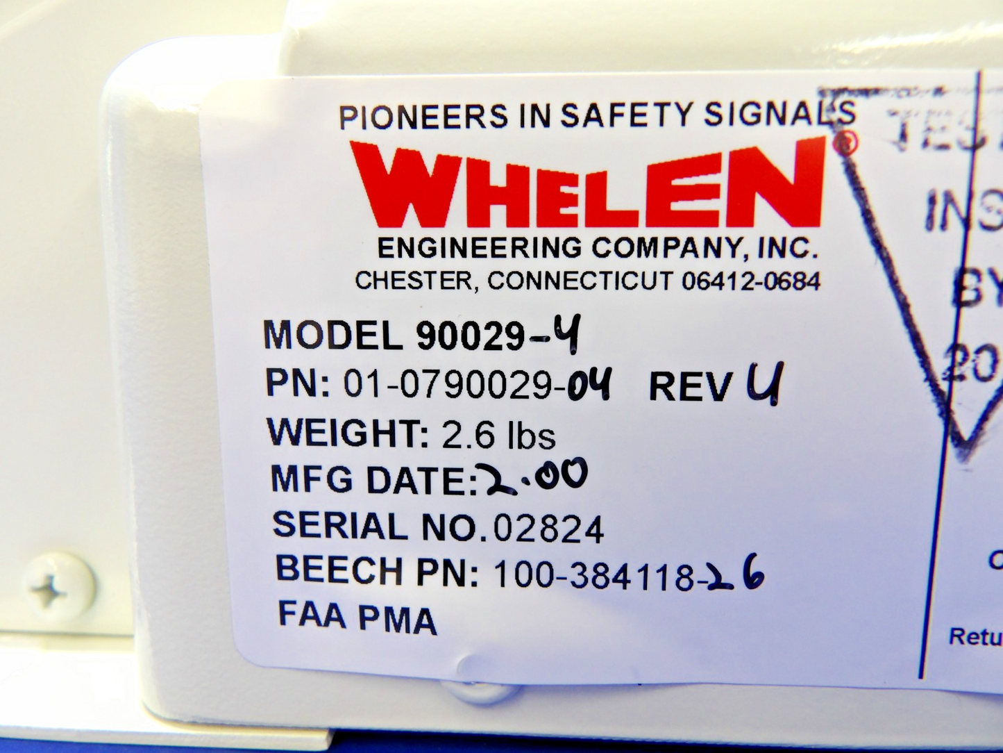 Whelen 90029-4 RH Wing Tip Strobe Light 28V P/N 100-384118-26 TESTED (0426-1340)1