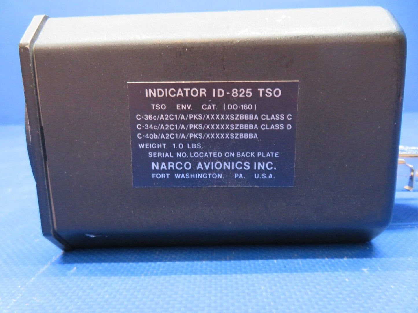 Beech 19A Musketeer Narco ID-825 Indicator P/N ID-825 TESTED w/ 8130 (0824-106)